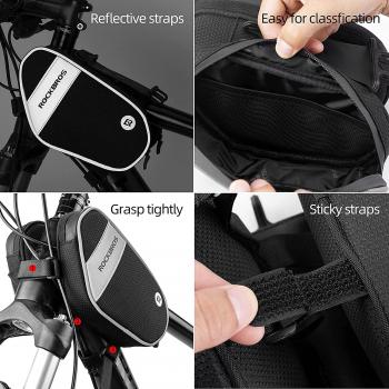 ROCKBROS | Fahrrad Rahmentasche mit 360° drehbarer Handytasche – Für Smartphones bis 6,5 Zoll, Praktisches Fahrradzubehör mit Handyhalter
